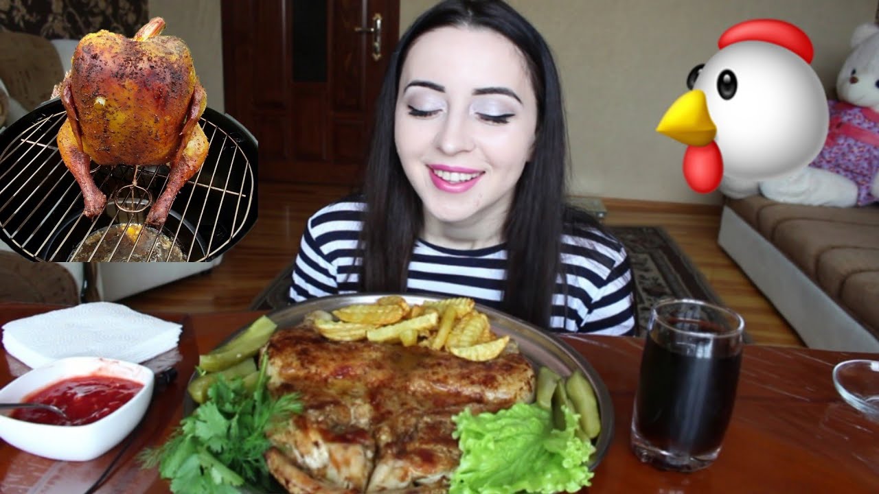 ЦЫПЛЕНОК ТАБАКА MUKBANG asmr Ayka Emilly