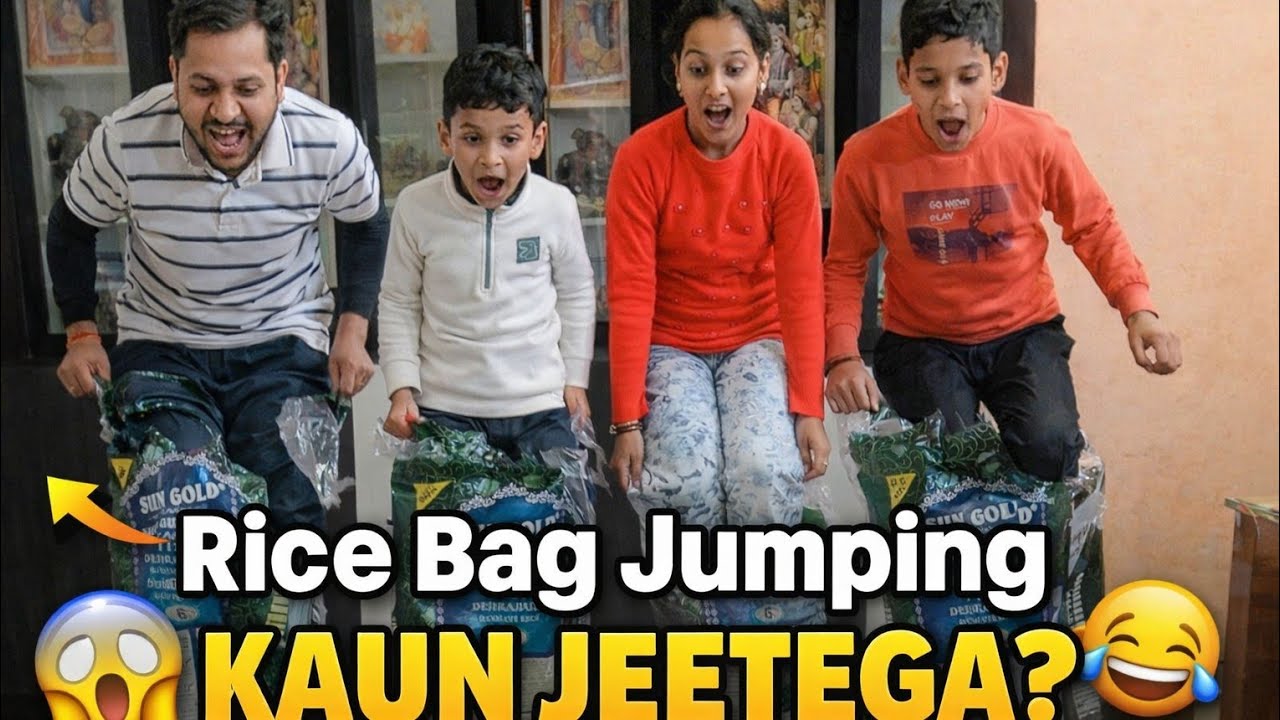 Rice Bag Jumping Challenge 😱 | Bachche se Papa Tak Sab Fail 😂 | Family Fun Vlog🔥