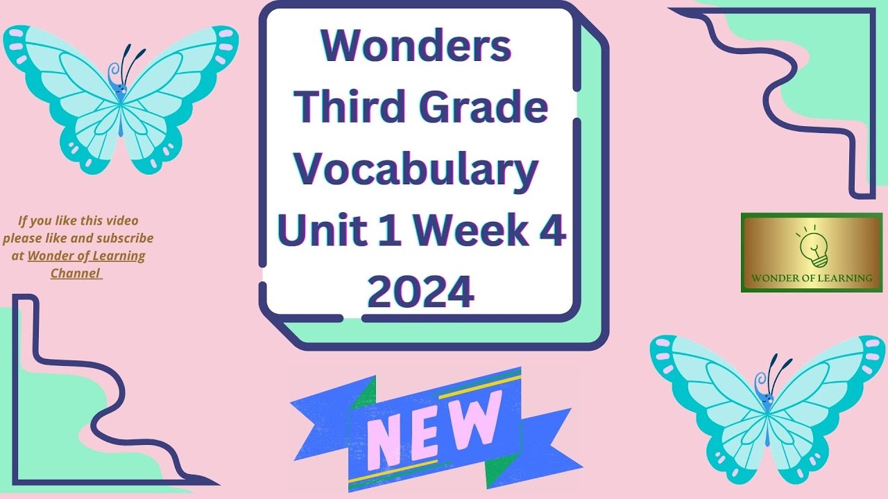 2024~ Wonders ~3rd Grade~ Vocabulary Words~ Unit 1 Week 4
