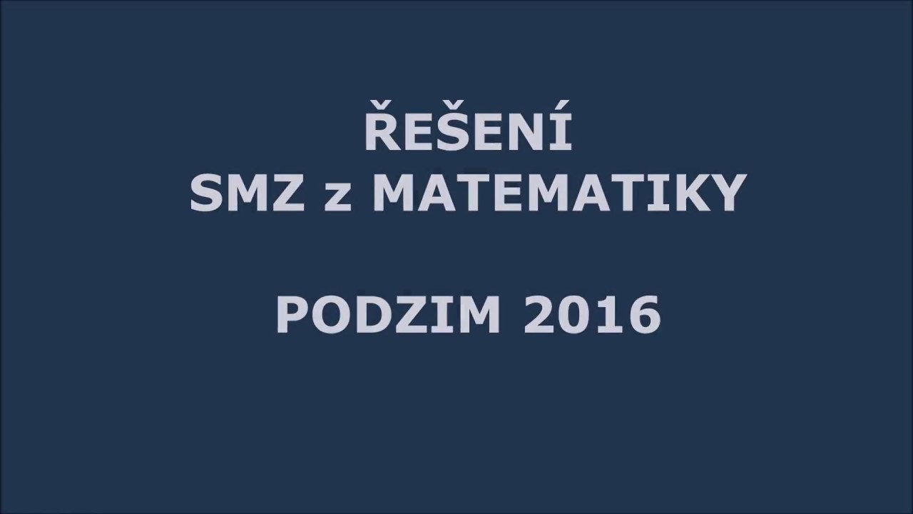 Reseni SMZ Podzim 2016