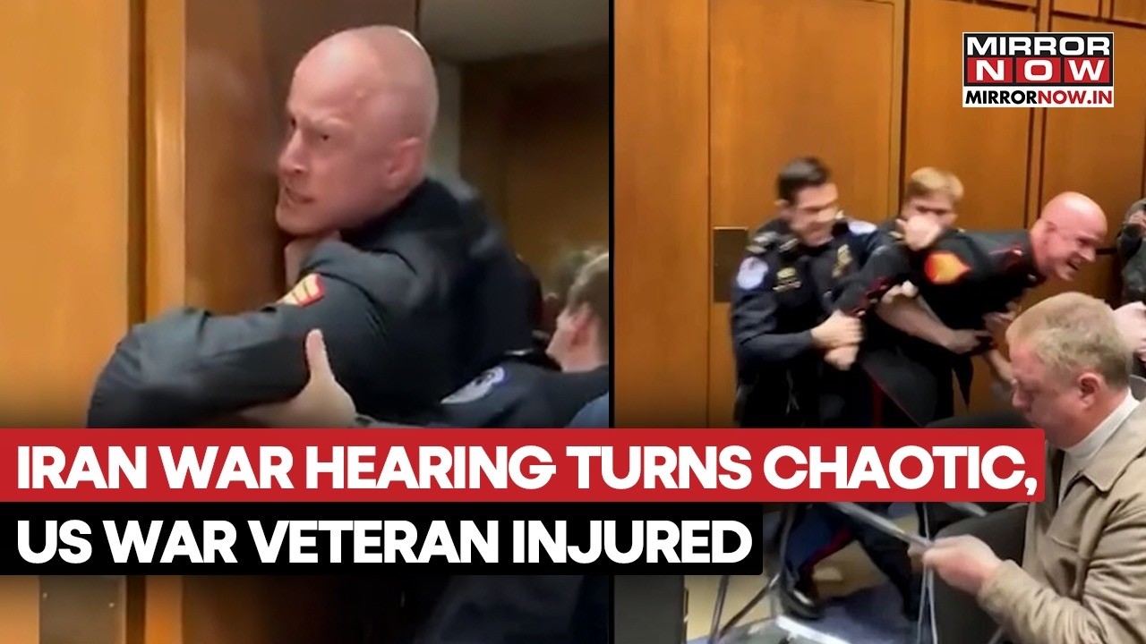 Iran War Hearing Turns Chaotic In Congress, US Marine War Veteran Injured For Opposing | Watch