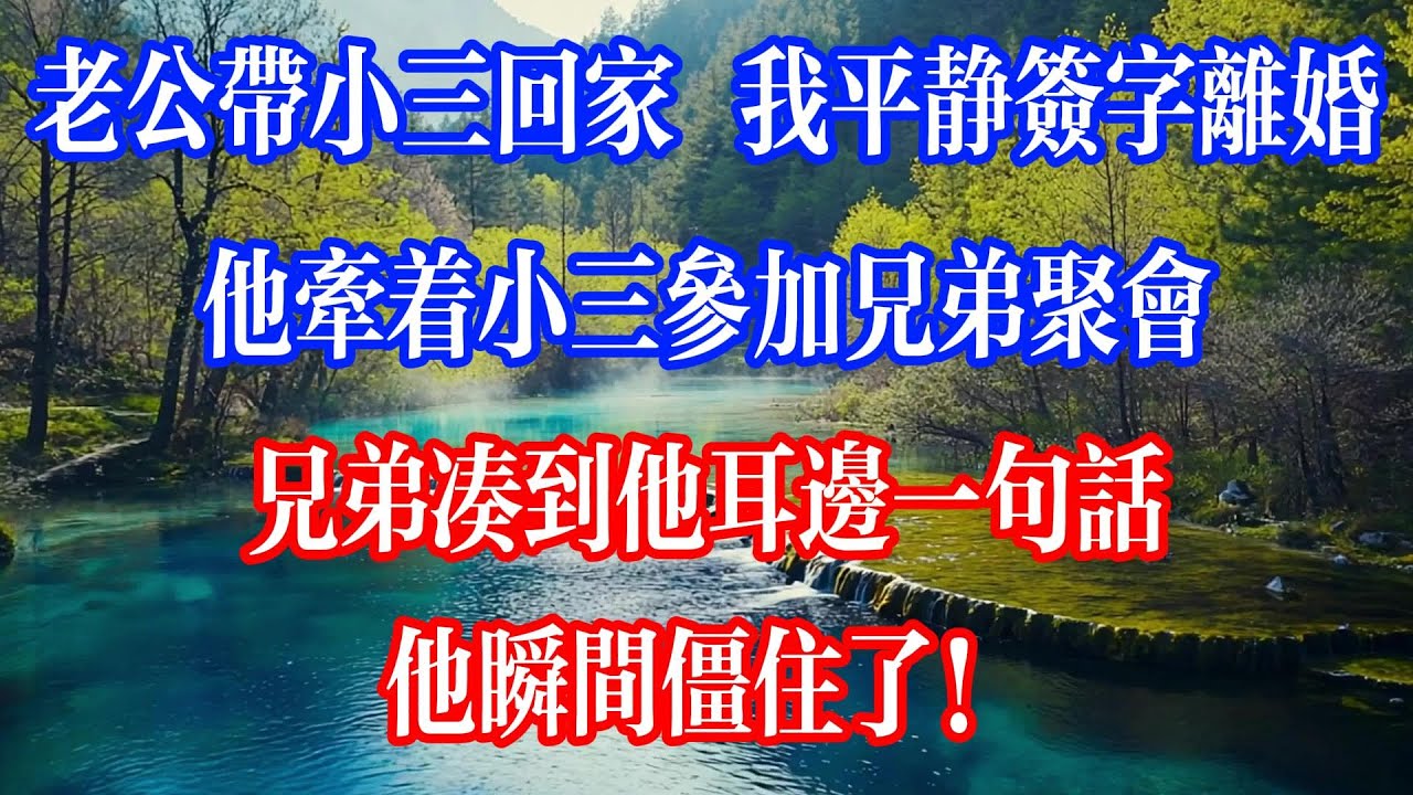 老公帶小三回家，我平靜簽字離婚，他牽著小三參加兄弟聚會，兄弟湊到他耳邊一句話，他瞬間僵住了！