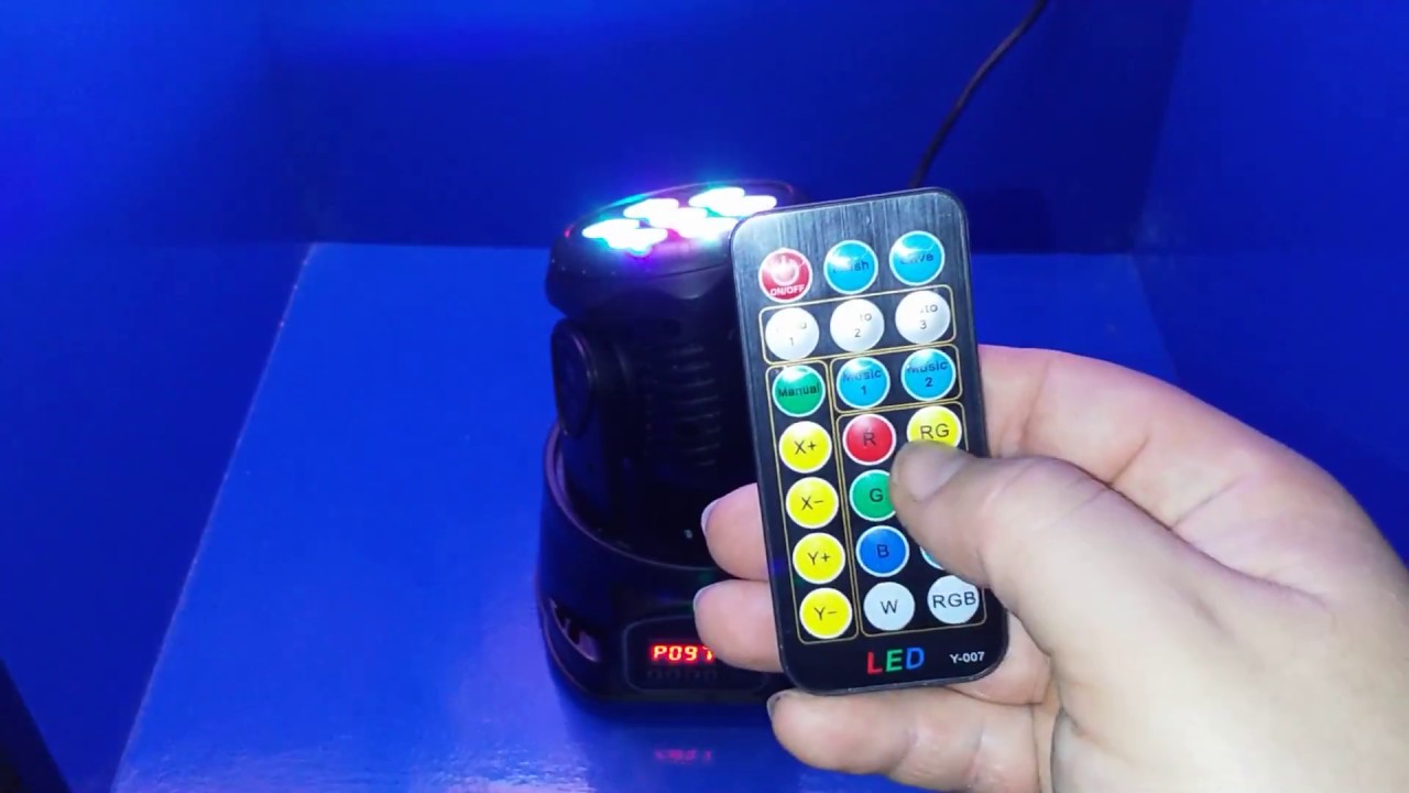 Ruchoma głowa 7x10W LED RGBW 9/14CH DMX512+ PILOT