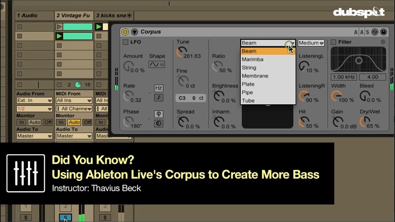 How To Add MORE BASS Using Corpus! Ableton Live Tips w/ Thavius Beck - 'Did you Know?' Pt 10