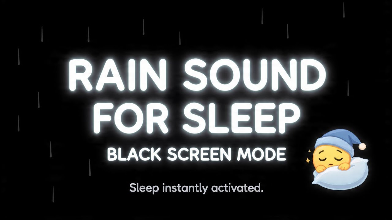 Rain on Roof Sounds for Sleeping - BLACK SCREEN | Dark Screen Rain Sound #3