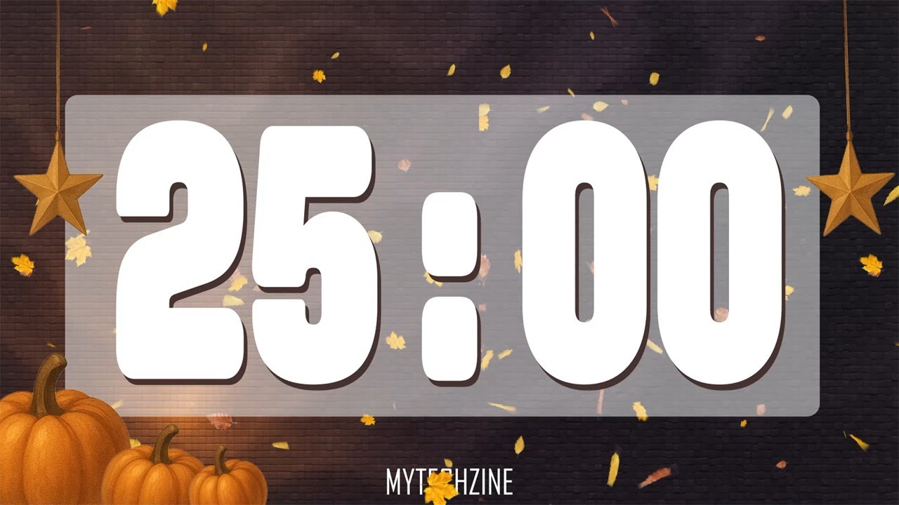 25 Minute Autumn Classroom Timer | Cozy Focus Pomodoro