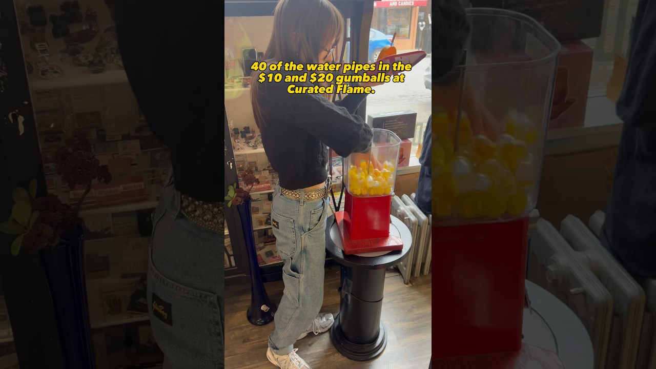 40 of the prizes in the stoner gumballs at Curated Flame ! #420 #bong #shorts #glass