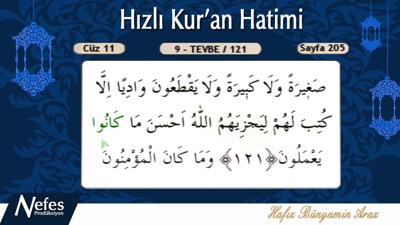 Hızlı Hatim 11.Cüz (Tevbe - Hud)