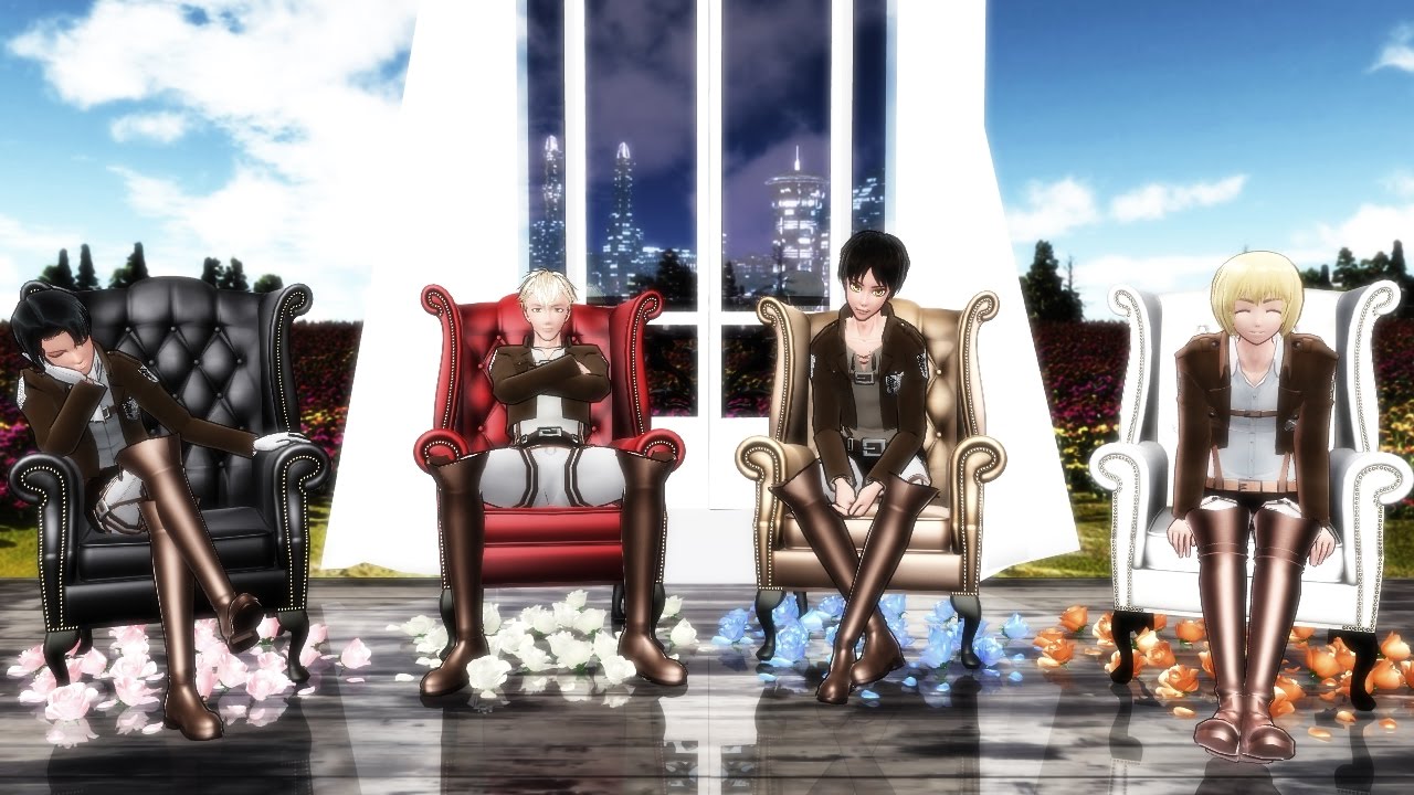 【進撃のMMD】イケメン野郎共親友組でヒビカセ（ポーズ配布）【aya m MMD】