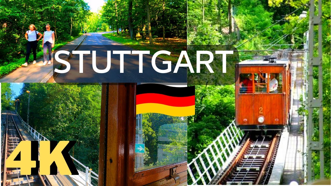 Funicular Ride in Stuttgart, Germany 🇩🇪 & Walking in the Forest , 4k, summer, travel, tourism