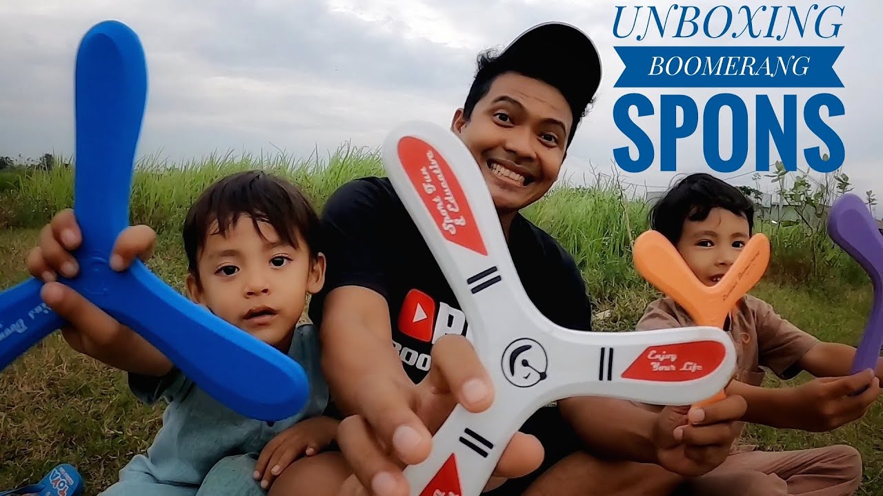 UNBOXING BOOMERANG BERBAHAN SPONS | NGAJARIN ISTRI LEMPAR BUMERANG AUTO GEMES