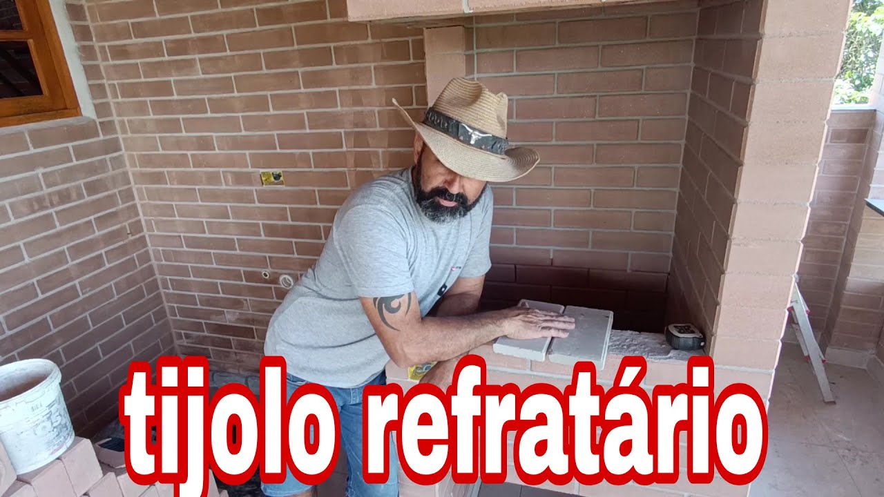 churrasqueira de tijolo ecológico, assentamento do tijolo refratário