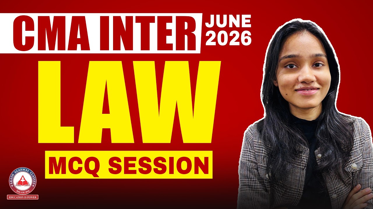 CMA Inter Law | MCQ's Sessions | June 2026 | Before Exams Revisions