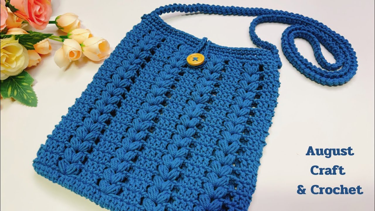 Crossbody bag in minimalist style. How to Crochet Cross bag very easy for beginners.