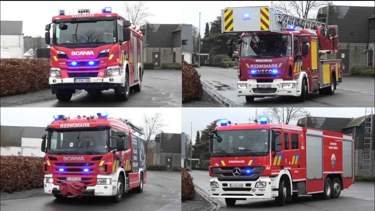 [Nacht sirene] voorstelling voertuigen brandweer Lommel + showritten