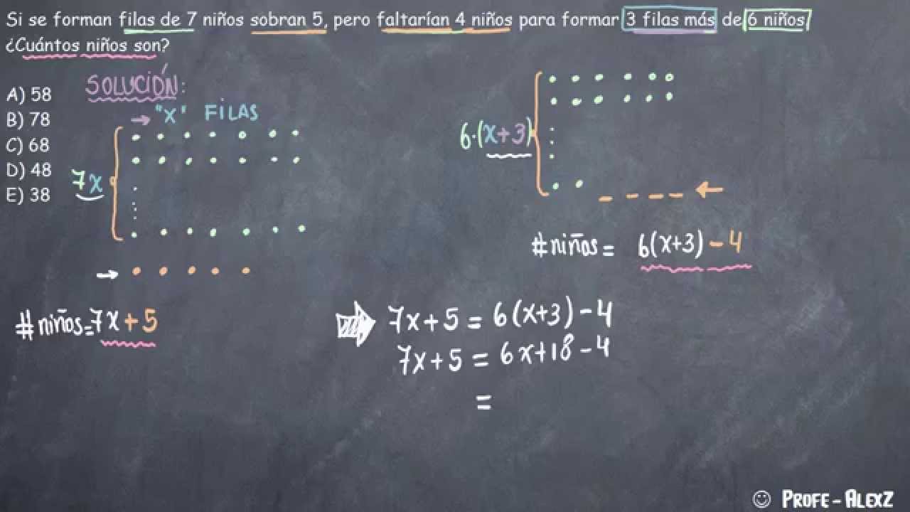Examen admision USMP - Planteo de Ecuaciones Lineales Problema 213