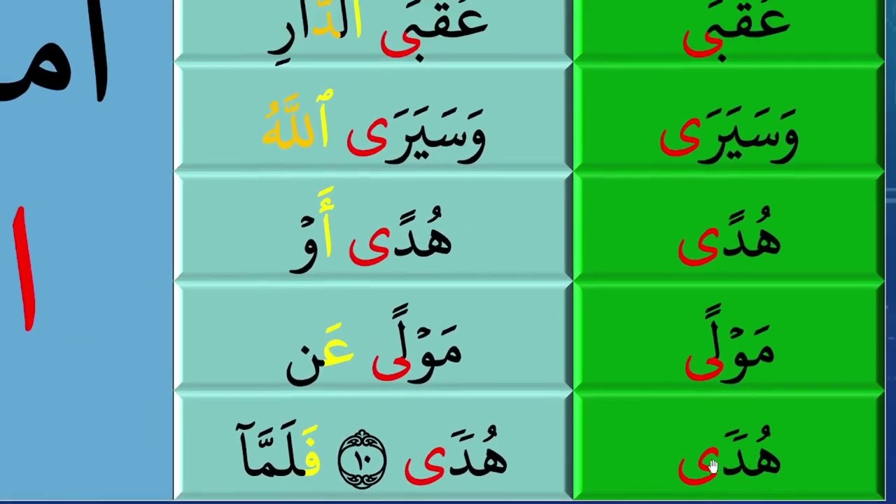 إثبات و اسقاط الأف المدية المقصورة من التلاوة