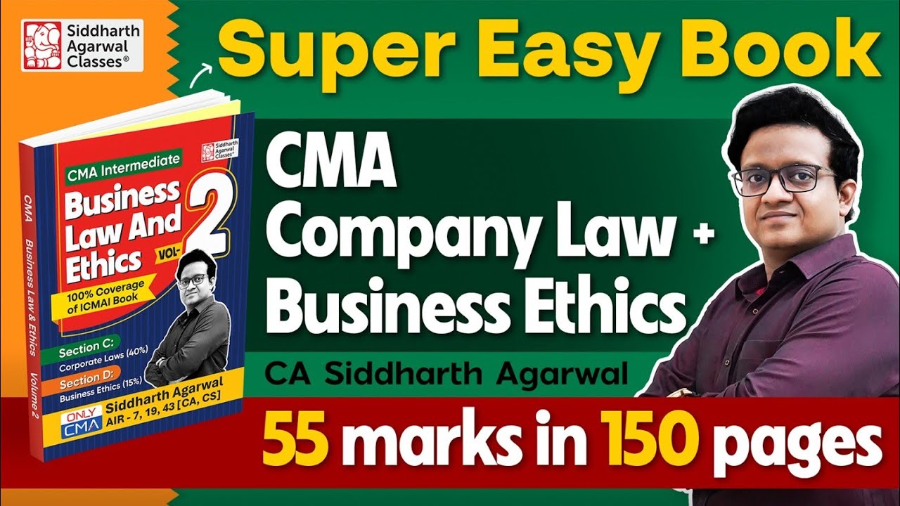 CMA Book Unboxing | CMA Inter Law Volume 2 | Corporate Law & Ethics | Siddharth Agarwal