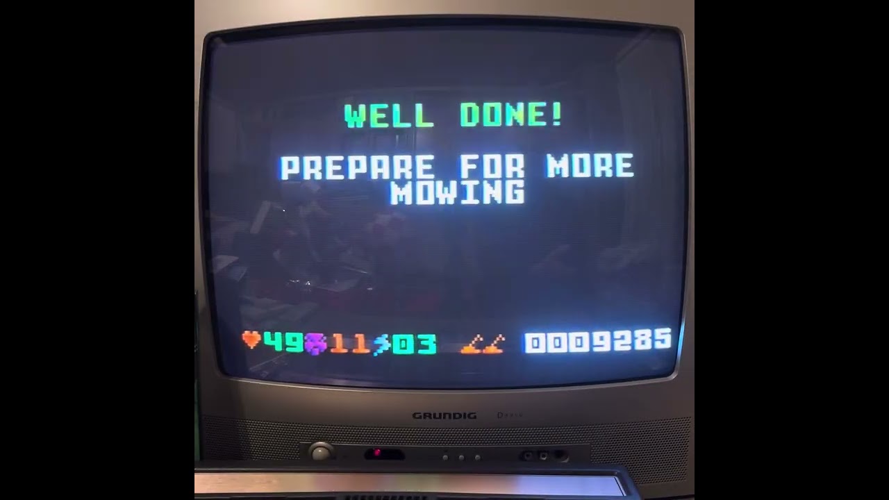 Playing a game of Hover Bovver for Intellivision day 2025