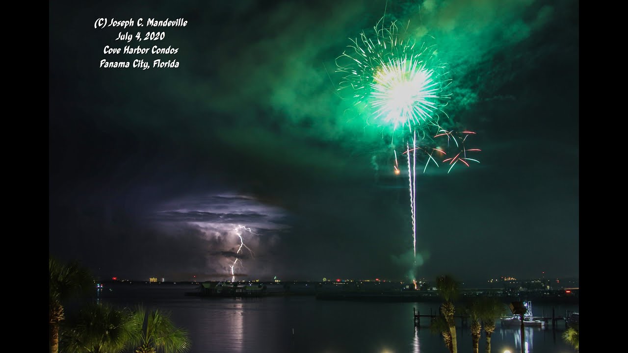 July 4 2020 Late afternoon thunderstorms and Epic fireworks plus lightning displays