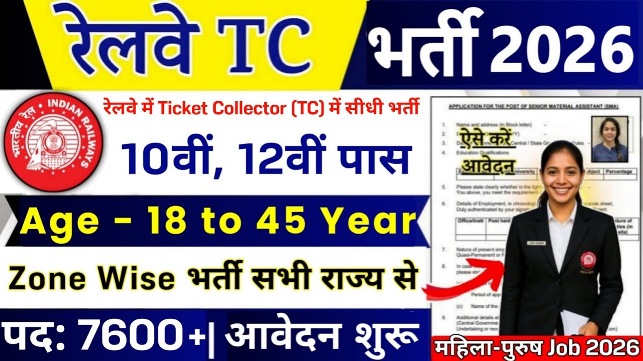 Railway TC, TTE (Ticket Collector) Vacancy 2026 | Railway TC Recruitment 2026 | RRB Ntpc Bharti 2026