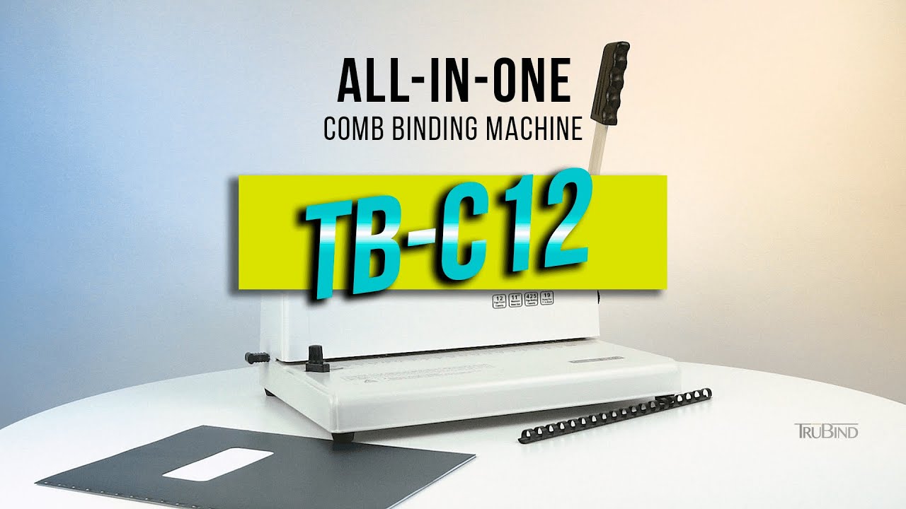 How to use TruBind's Manual Binding Machine for 19-Ring Comb Spines - TB-C12 - Quick Start Guide!