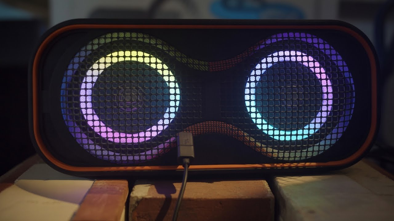 MusiBaby Portable Bluetooth Speakers with Lights, 80W Loud Outdoor Wireless Speaker