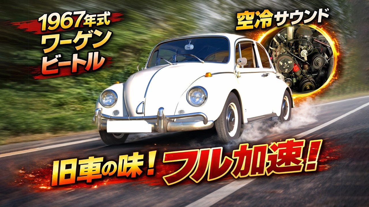 【空冷サウンド】1967 VW ビートル（タイプ1）フル加速｜全開で聴くクラシック