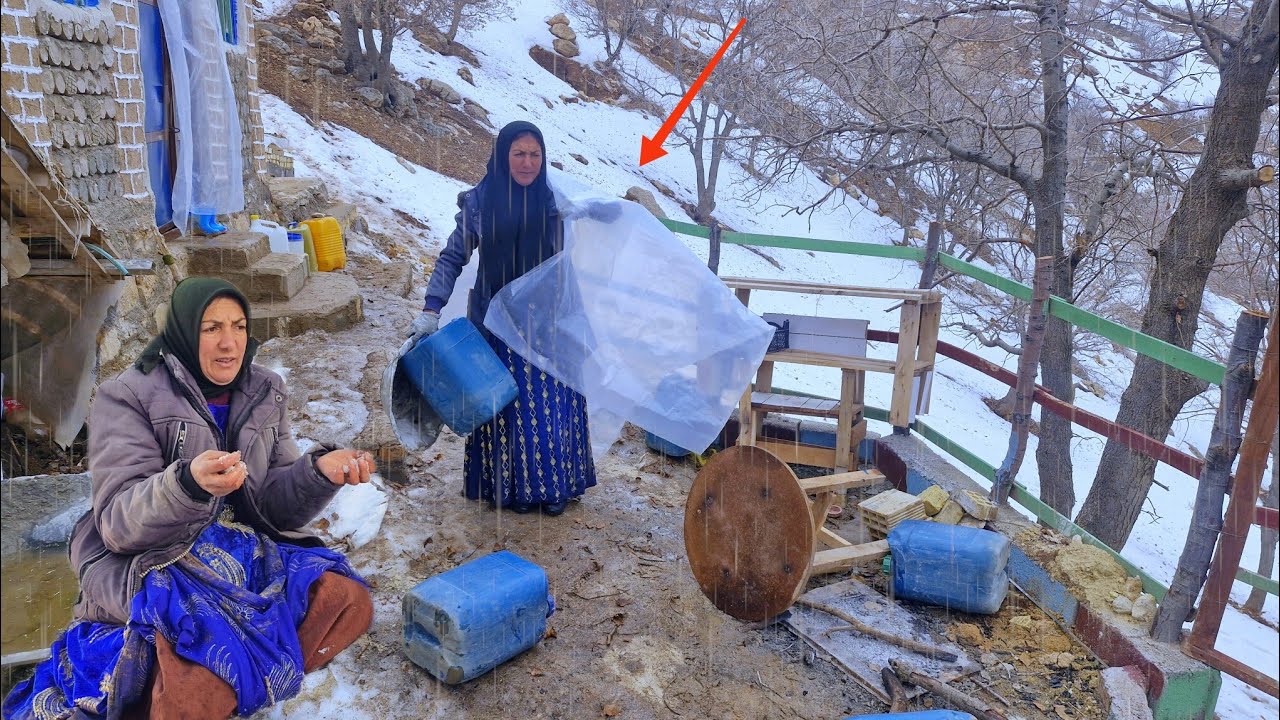 Grandmother's Memories: Facing a Storm Against Strong Winds in the Mountains.