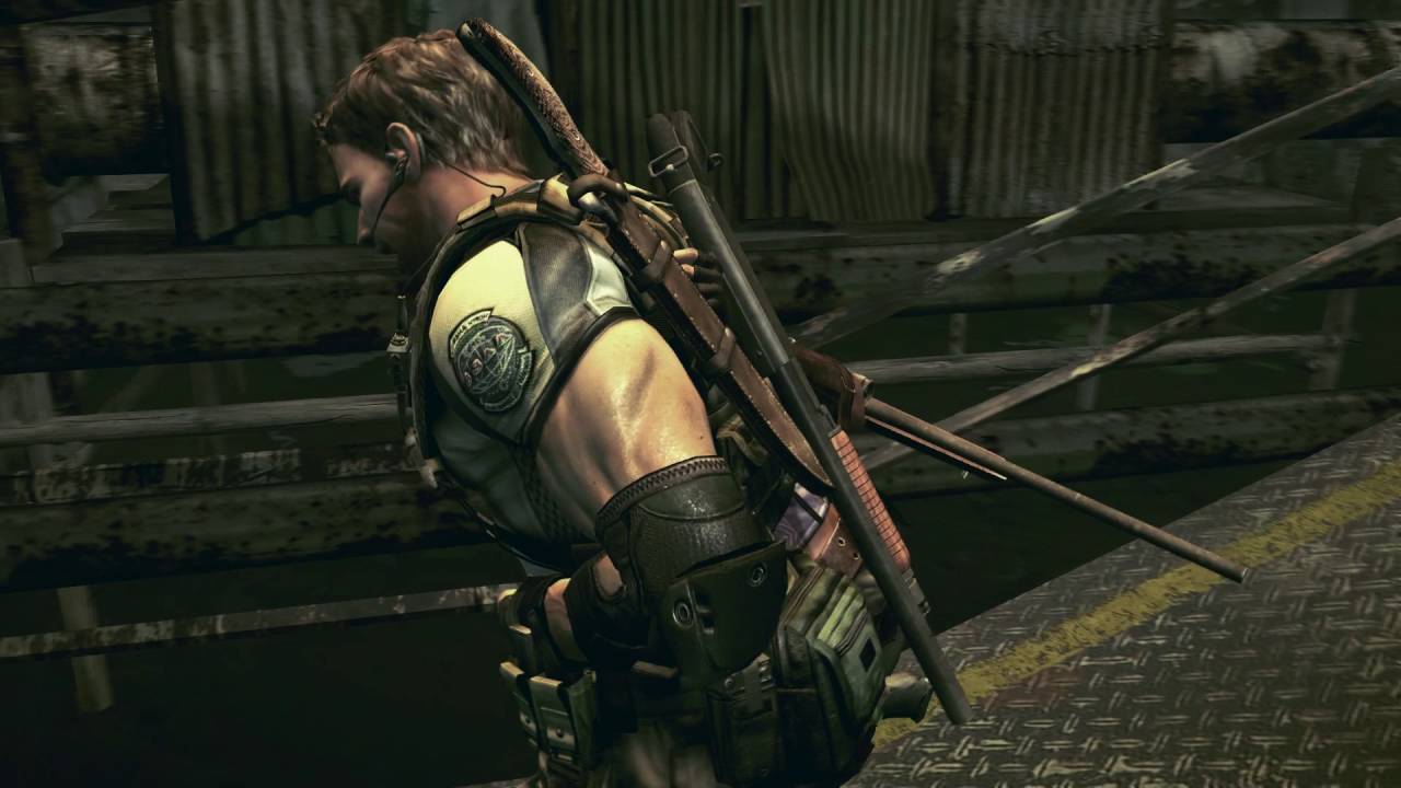 Resident Evil 5 PS4 - Chapter 3-3: Swamp Boat (Open Water Gates) MG Turret, Emerald, Majini Gameplay