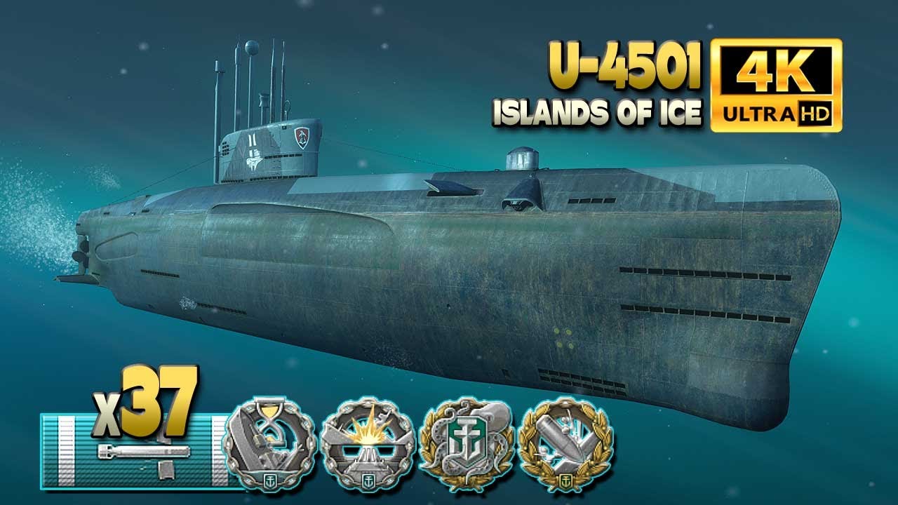 U-4501: Хороший игрок на подводной лодке на карте Ice Islands - World of Warships