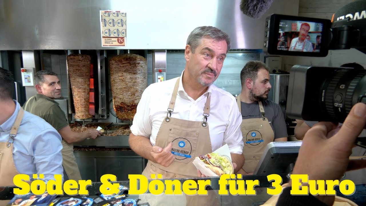CSU-Aktion in Zirndorf: Markus Söder lädt zum Döner-Essen mit Bürgermeisterkandidat