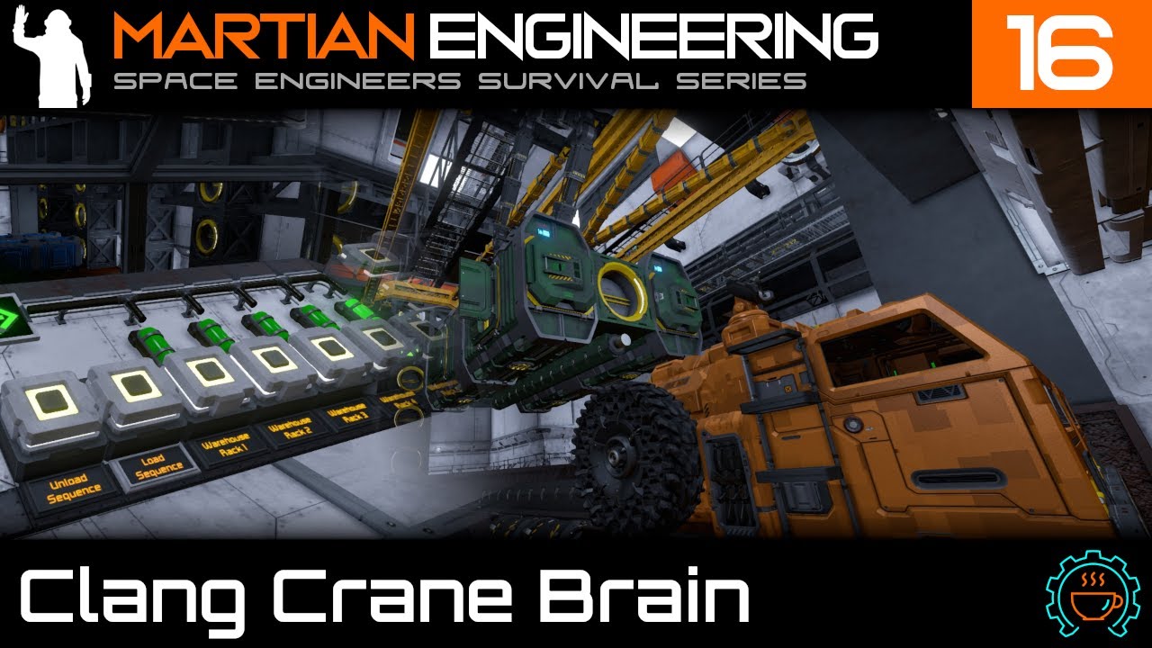 Klang Crane Brain! Bridge Crane Vanilla Automation | Martian Engineering E16 | SE Survival