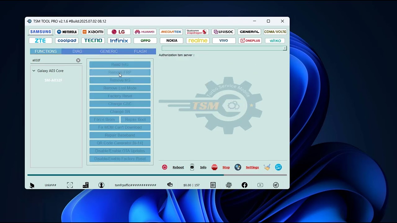 Samsung A03 Core (A032F) FRP Remove by TSM Tool Pro
