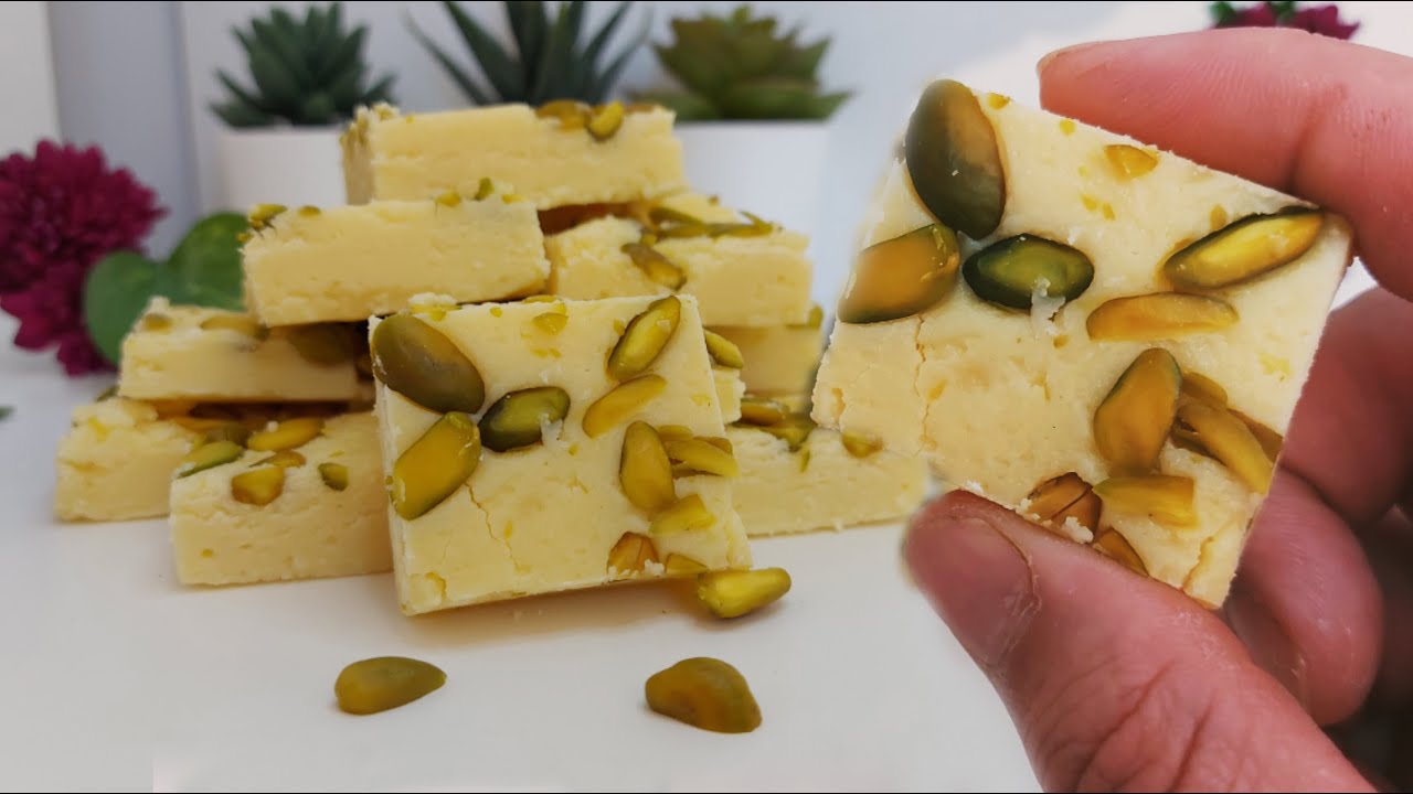 Barfi Recipe: 10 Minute / Khoya Barfi Recipe / Easy Milk barfi Recipe by La table with Saeed Hazara