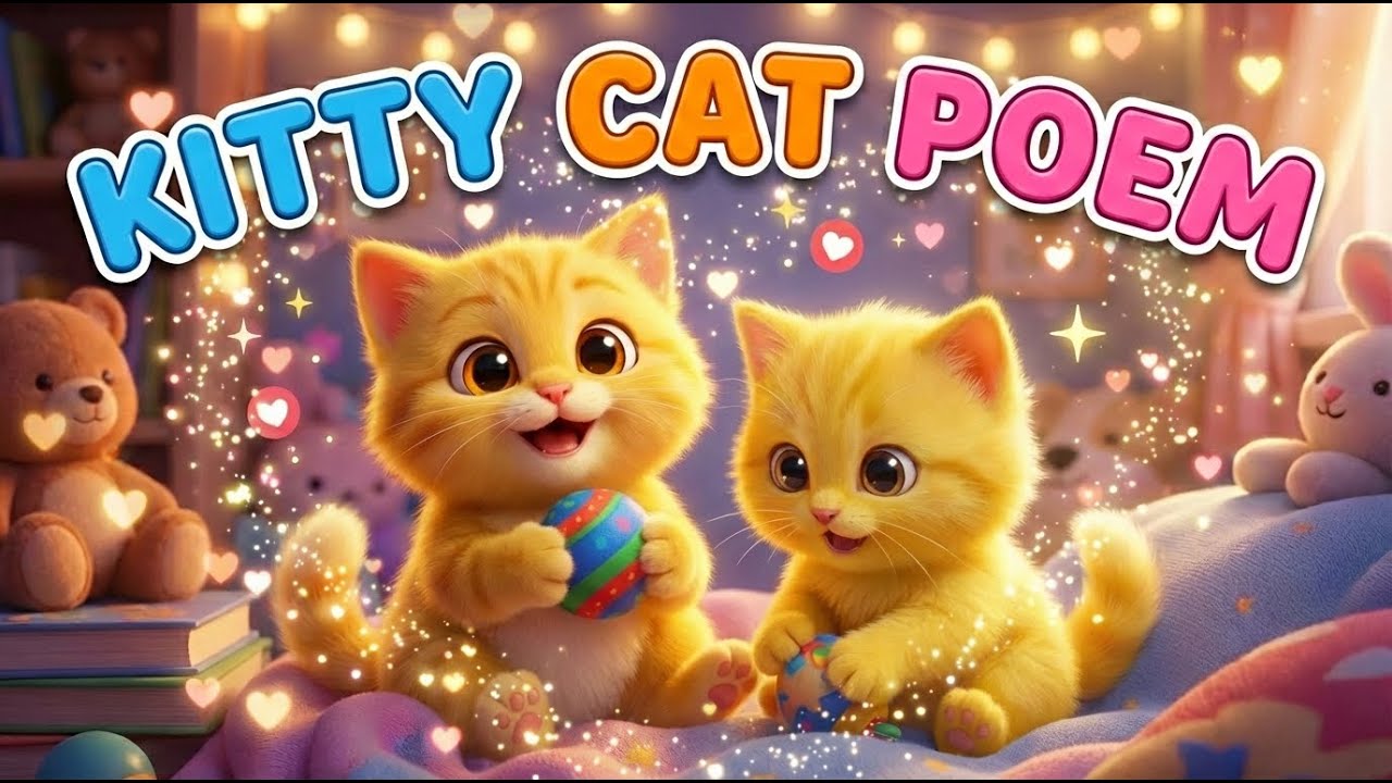 🐱 Kitty Cat Kitty Cat (Nursery Rhyme) | Cute Yellow Cat Poem for Kids 😺💛