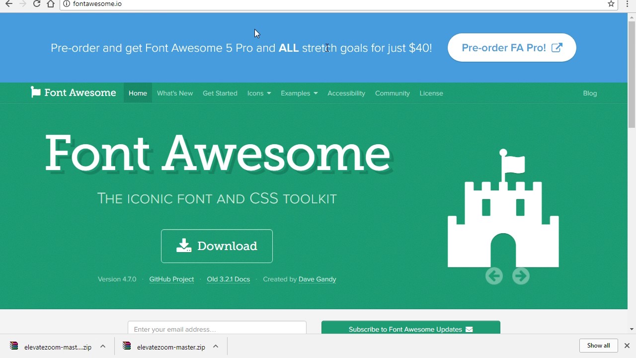 font awesome with hover