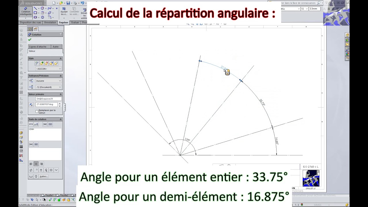 Le coude cylindrique 2 : calcul de répartition angulaire.