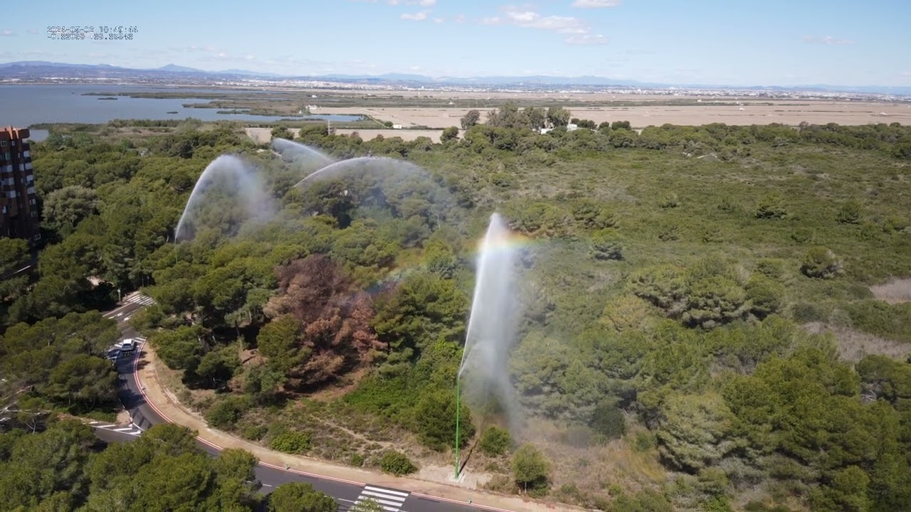 En marcha 8 cañones del sistema anti incendios de la Devesa de El Saler