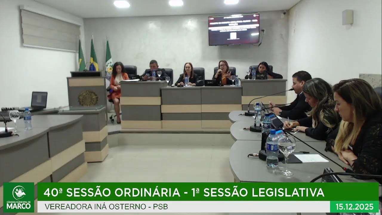 40ª Sessão Ordinária - 1ª Sessão Legislativa