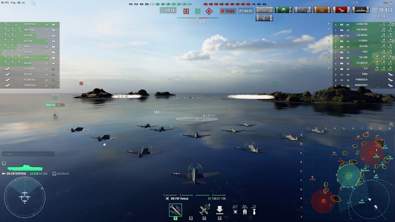 WoWs Replay. When you have to carry in Enterprise. #chargethemBB'sdown