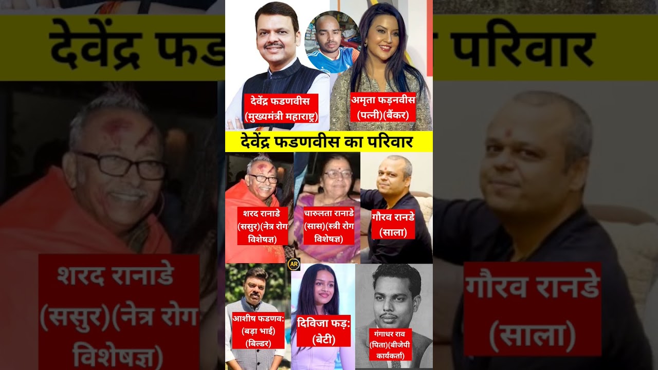 देवेंद्र फडणवीस परिवार। Devendra Fadnavis Family #shorts #biography