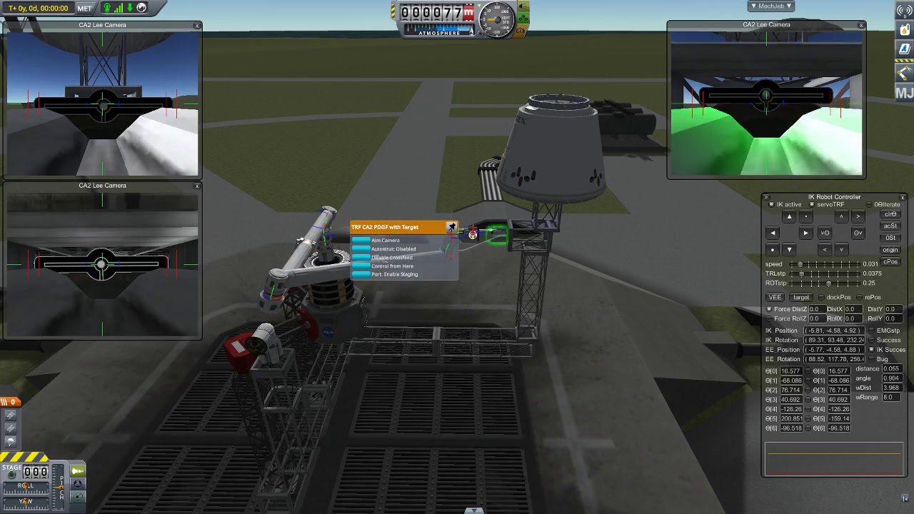 KSP IKRC Canadarm2 Virtual EndEffector demo