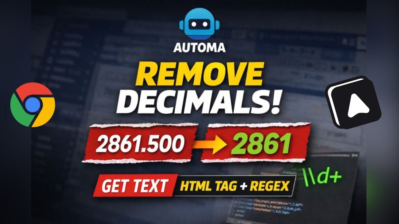 Extract Numbers from Decimal Text using Regex in Automa | Get Text HTML Tag Trick