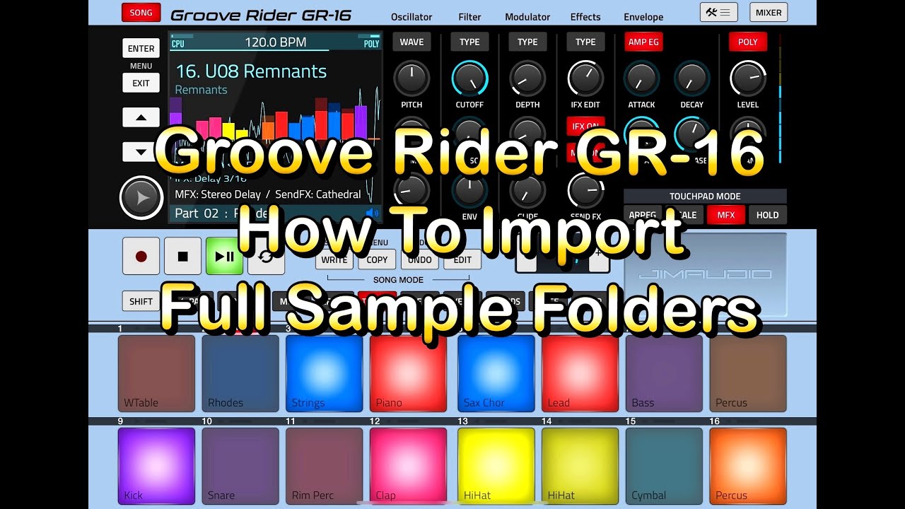 Groove Rider GR-16 - How To Import Your Own Full Sample Folders - Tutorial for the iPad