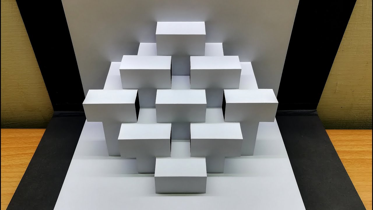 3d geometric card｜pop up design｜paper art｜origami｜kirigami art｜幾何卡片教程 #67