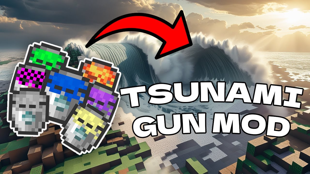 🔥 Minecraft Tsunami Mod &ndash; 48 Types of Tsunamis Gun Addon in Minecraft! 🌊💥 #minecraft #minecraftmods