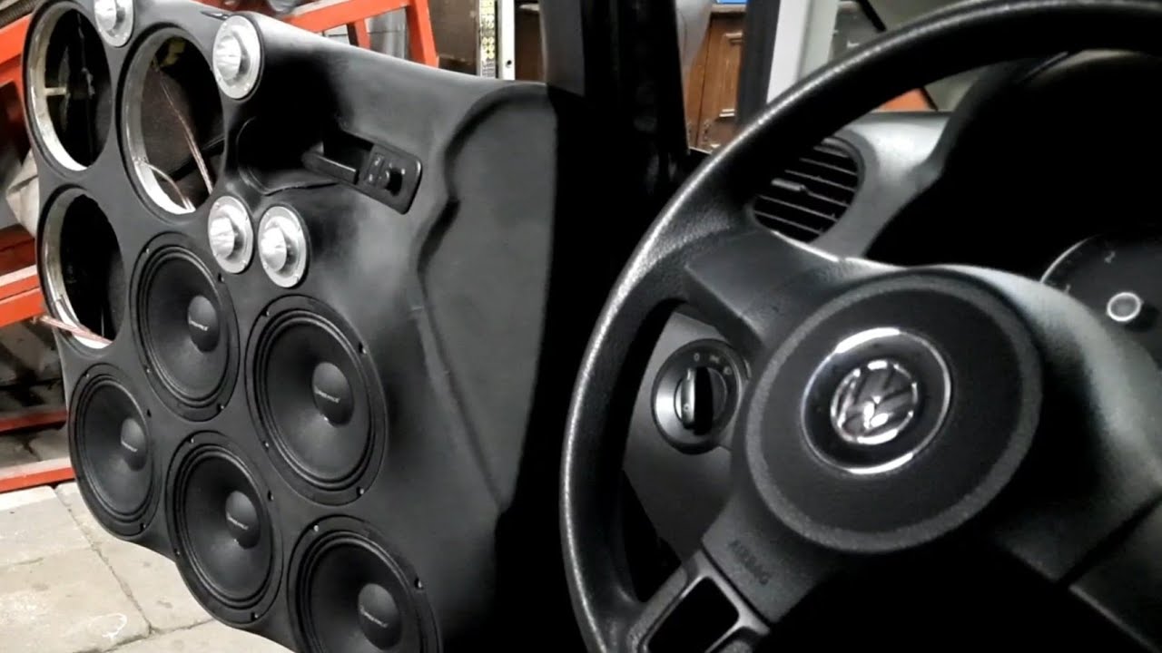 VW Caddy Car Audio #3 fully custom door panels for speaker