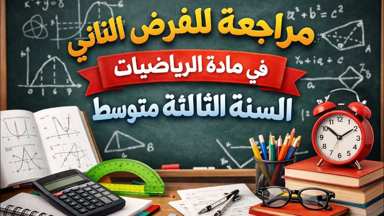 مراجعة في الرياضيات الفرض الثاني سنة ثالثة متوسط