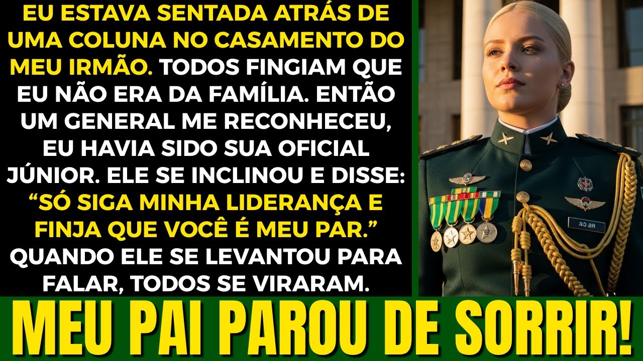 Sentei-me atrás de uma coluna no casamento do meu irmão, então um general disse: “Venha comigo.”